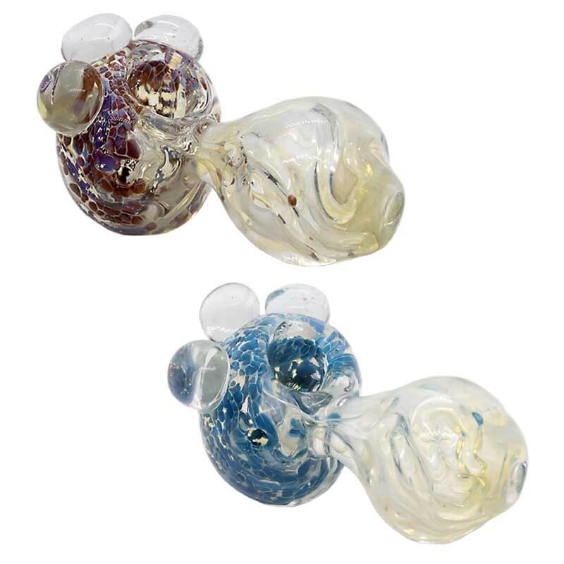 Heavy Dotted Twist and Swirl Frit Handpipe (MS11/07) | 4.5 inch | Assorted Colors product image